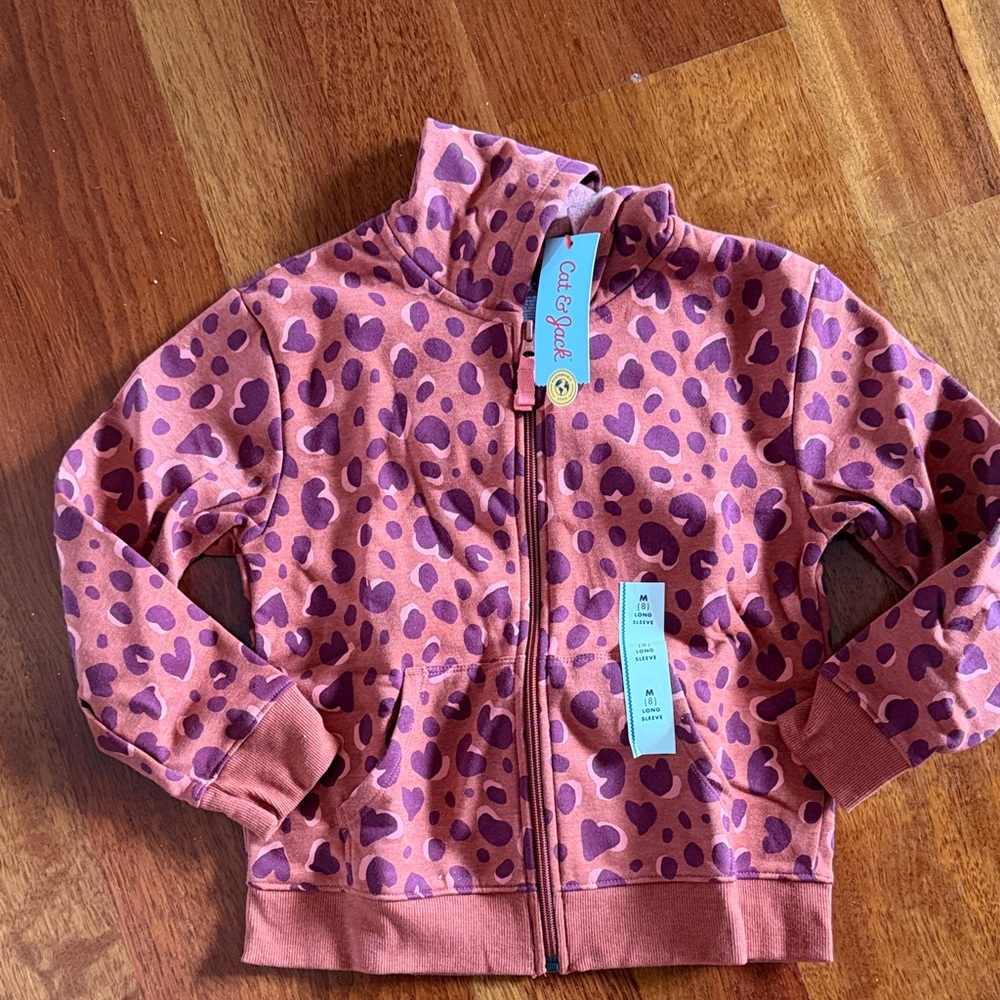 Cat & Jack Pink and Purple Leopard Print Hoodie
